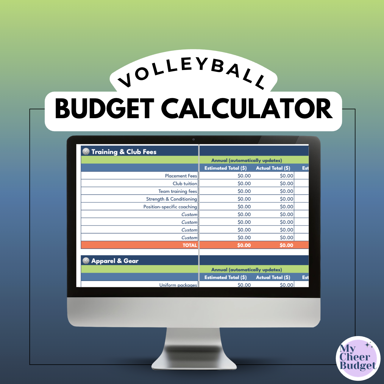 My Sports Budget - Google Sheets Calculator