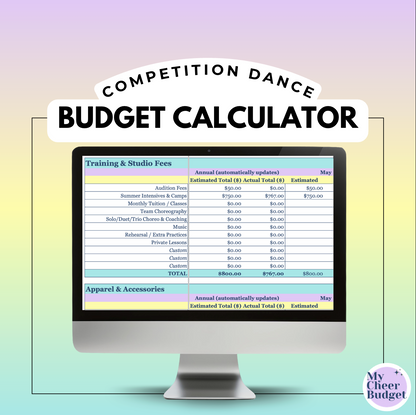 My Sports Budget - Google Sheets Calculator