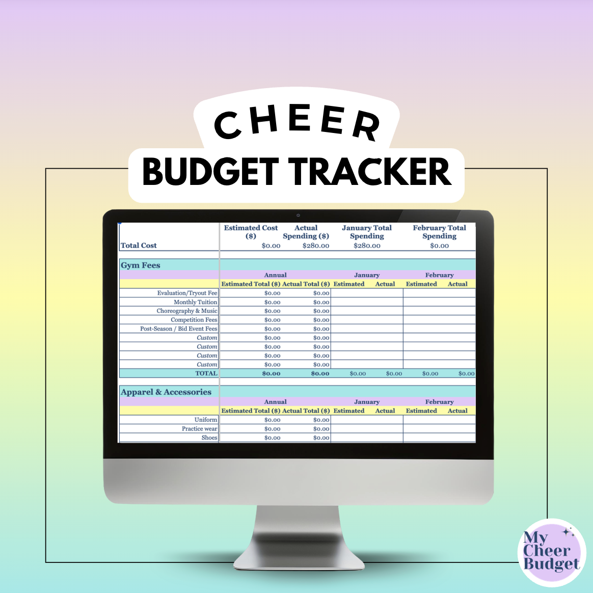 My Sports Budget - Google Sheets Calculator